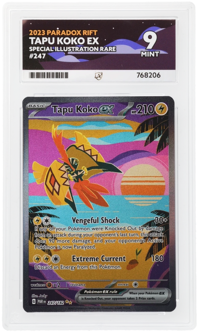Pokemon Tapu Koko EX 247/182 Special Illustration Rare 2023 Paradox Rift ACE 9