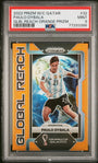 Panini Paulo Dybala Orange Global Reach Prizm /25 Panini Prizm World Cup Qatar 2022 #32 PSA9