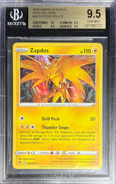 Pokemon Zapdos 48/185 Holo Pokemon Sword & Shield Vivid Voltage 2020 B