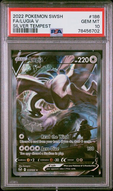 Pokemon FA/Lugia V 186/195 Pokemon Sword And Shield Silver Tempest 2022 PSA10