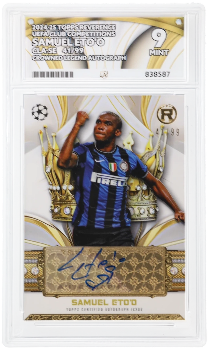 Topps Samuel Eto'o Crowned Legend Autograph 41/99 CLA-SE 2024-25 Reverence Uefa Club Competitions ACE 9