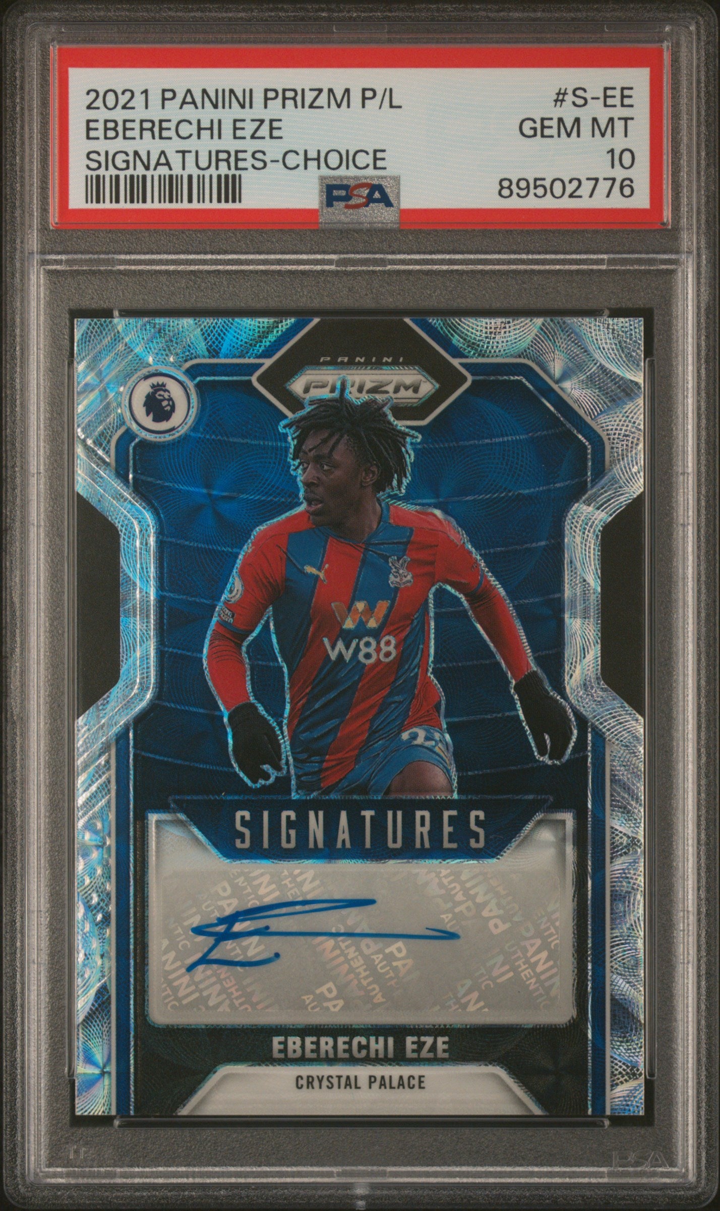 Panini Eberechi Eze Choice Signatures Card Panini Prizm Premier League 2021 PSA10