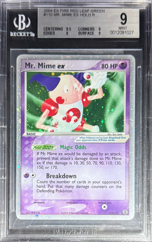 Pokemon Mr Mime EX 110/112 Holo Pokemon EX Fire Red Leaf Green 2004 Beckett BGS 9