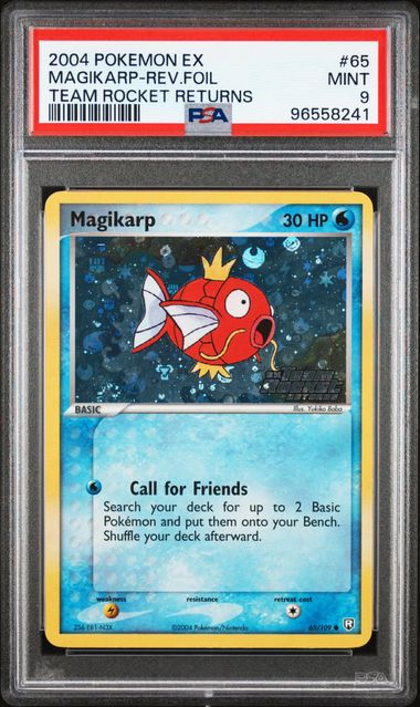 Pokemon Magikarp Rev Foil 65/109 (Swirl) Pokemon EX Team Rocket Returns 2004 PSA9