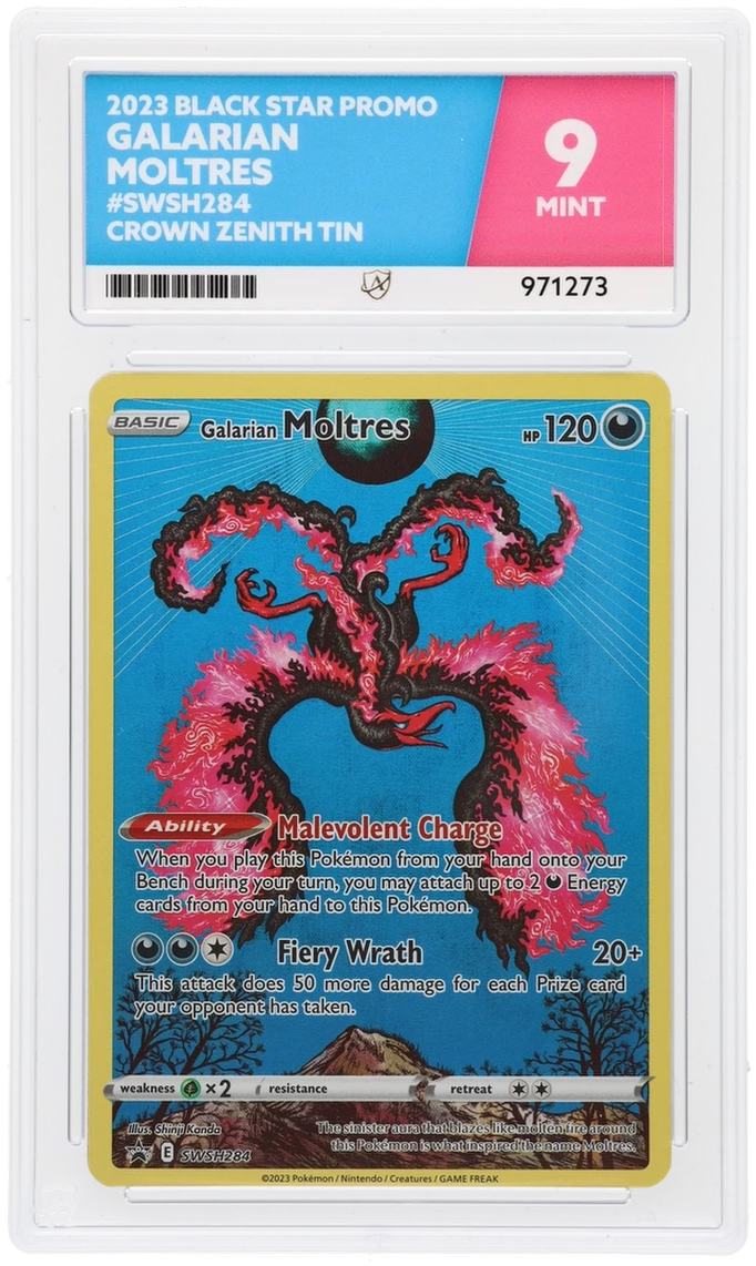 Pokemon Galarian Moltres SWSH284 Full Art 2023 Black Star Promo ACE 9