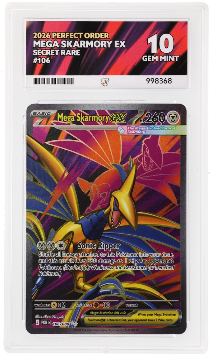 Pokemon Mega Skarmory Ex 106/088 Full Art 2026 Perfect Order ACE 10