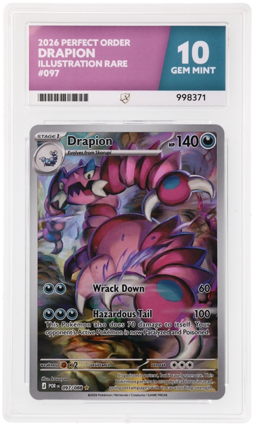 drapion pokemon card price 097/088 Illustration Rare 2026 Perfect Order ACE 10 Style:Cloud Ex-Soldier out-of-print Evolves from Skorupi Type Pokémon Trading Card Game