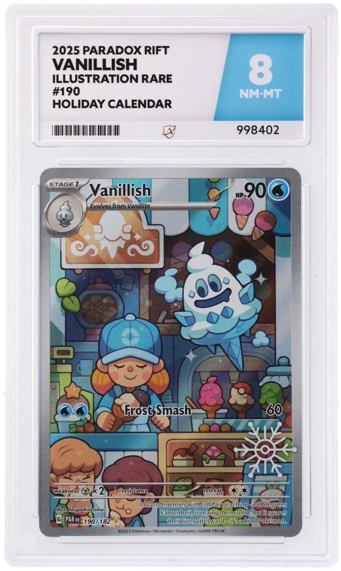 Pokemon Vanillish 190/182 Illustration Rare 2025 Paradox Rift Holiday Calendar ACE 8