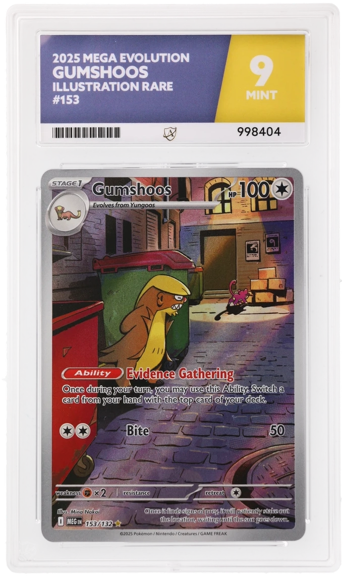 Pokemon Gumshoos 153/132 Illustration Rare 2025 Mega Evolutions ACE 9