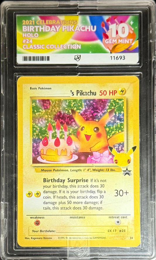 Pokemon Birthday Pikachu Holo Pokemon Celebrations Classic Collection 2021 ACE10