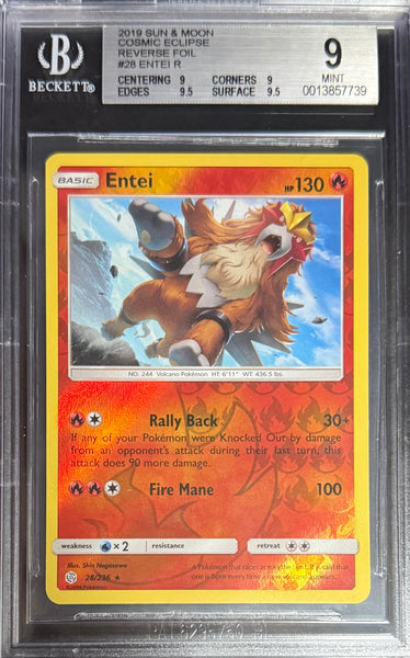 Pokemon Entei 28/236 Reverse Foil Pokemon Sun & Moon Cosmic Eclipse 20 Pokemon Entei 28/236 Reverse Foil Pokemon Sun & Moon Cosmic Eclipse 20