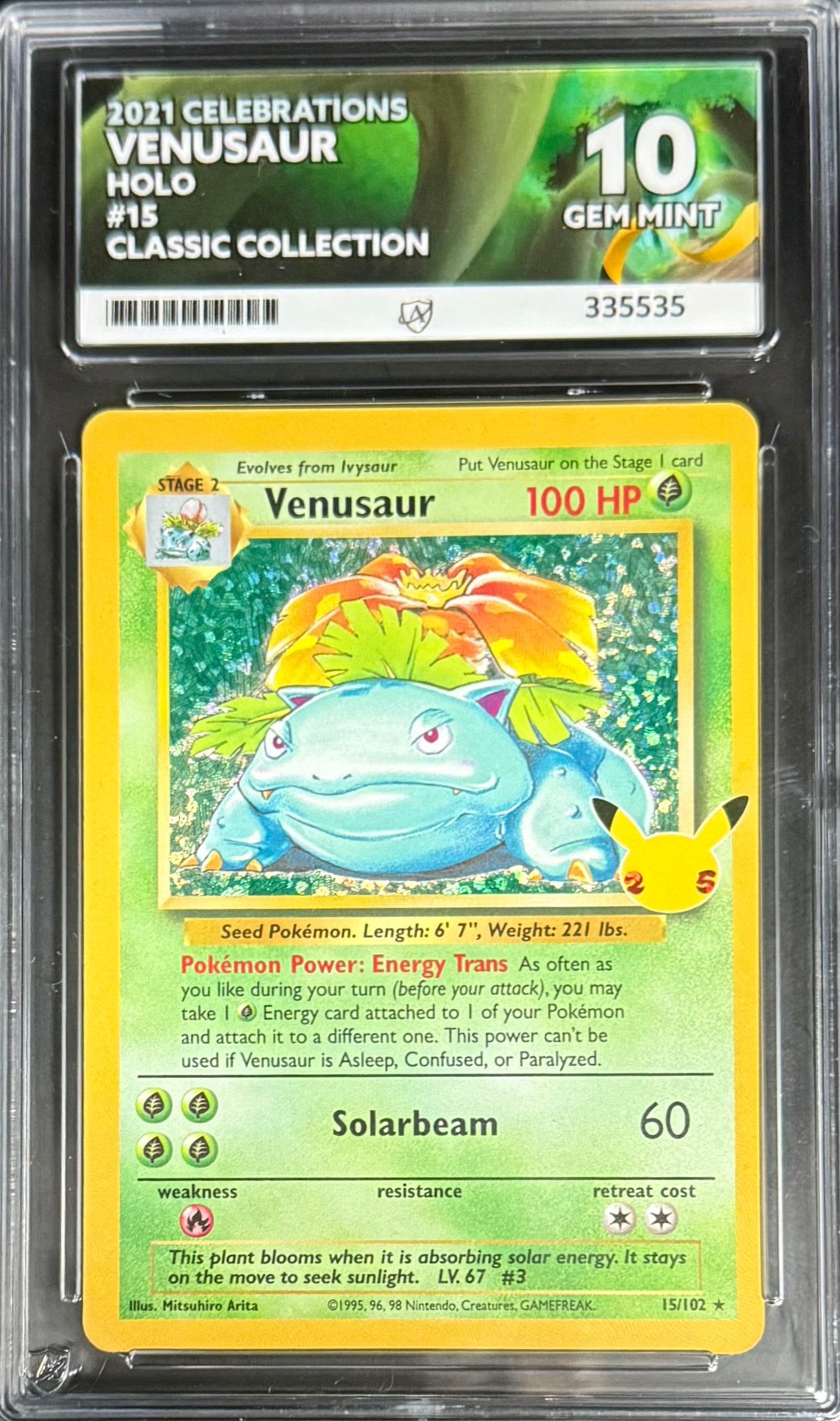 Pokemon Venusaur 15/102 Holo Pokemon Celebrations Classic Collection 2021 ACE10