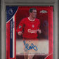 Topps Jamie Carragher 5/5 Chrome Autographs Red CA-JC 2025 -2026 Topps Chrome Premier League Logofractor Edition PSA 9