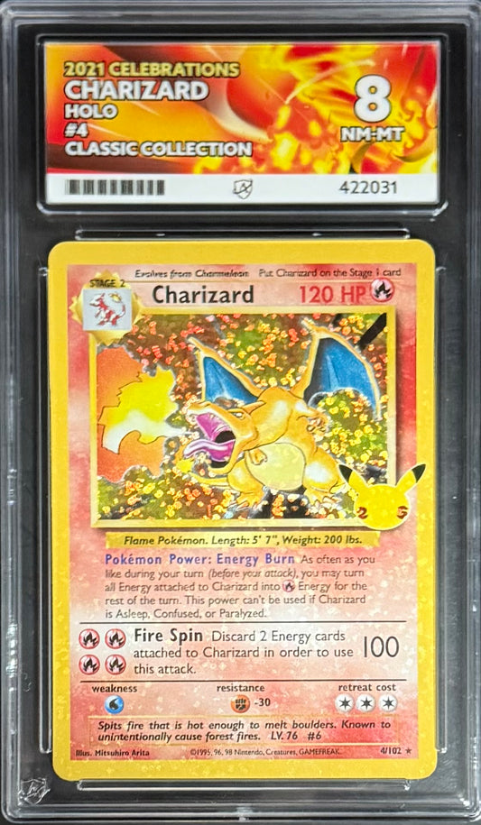 Pokemon Charizard 4/102 Holo Pokemon Celebrations Classic Collection 2021 ACE8