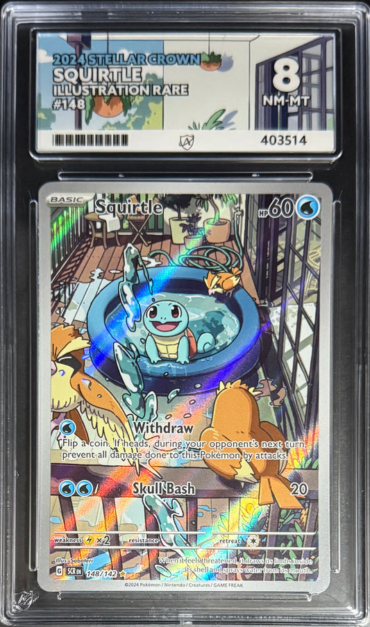 Pokemon Squirtle 148/142 Illustration Rare Pokemon Stellar Crown 2024 ACE8