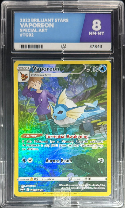 Pokemon Vaporeon TG02/TG30 Special Art Pokemon Brilliant Stars 2022 ACE8