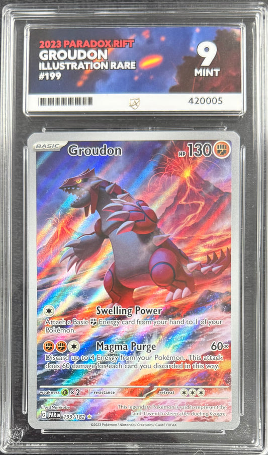Pokemon Groudon 199/182 Illustration Rare Pokemon Paradox Rift 2023 ACE9