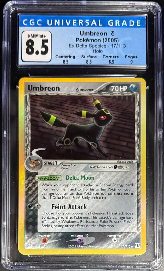 Pokemon Umbreon EX 17/113 Holo Pokemon Delta Species 2005 CGCU8.5