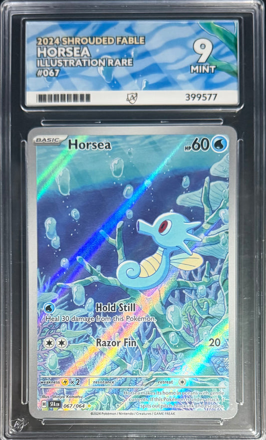 Pokemon Horsea 067/064 Illustration Rare Pokemon Shrouded Fable 2024 ACE9