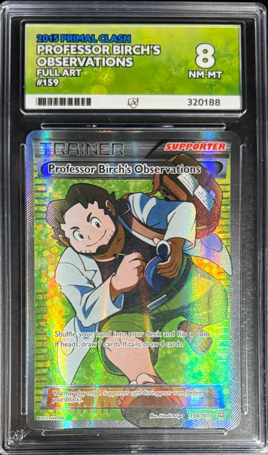Pokemon Professor birch's Observations 159/160 Full Art Pokemon Primal Clash 2015 ACE8