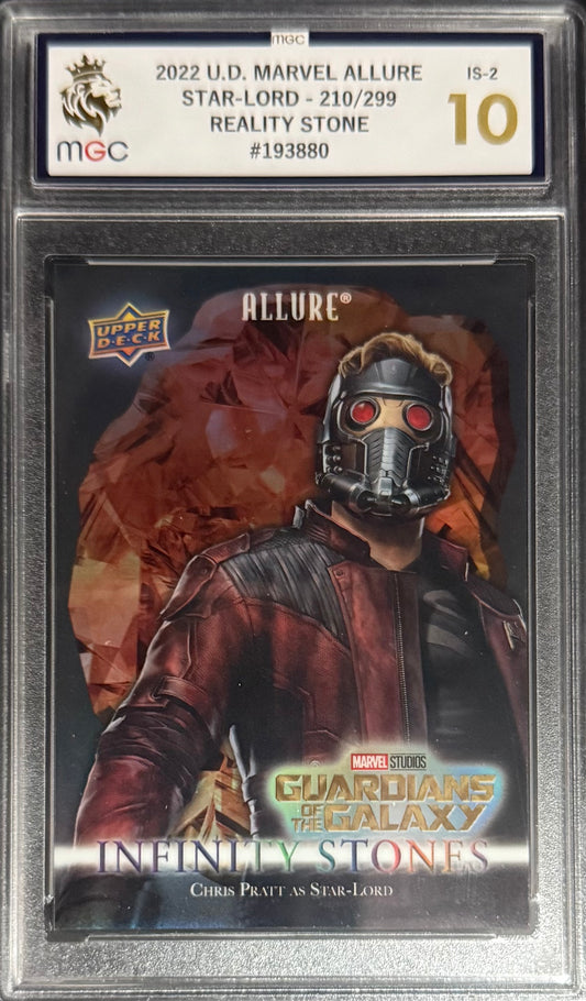 Upper Deck Star Lord Reality Stone Card /299 Upper Deck Marvel Allure 2022 MGC10