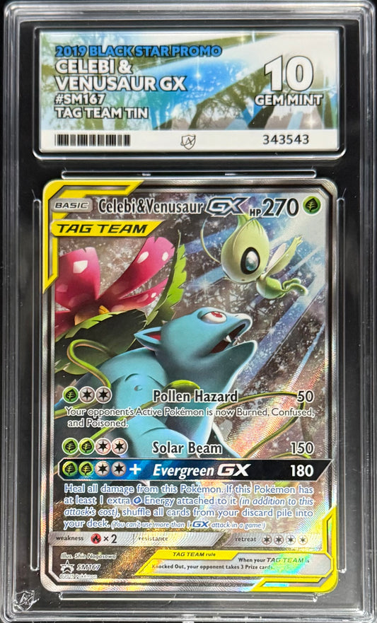 Pokemon Celebi & Venusaur GX Pokemon Black Star Promo Tag Team Tin 2019 ACE10