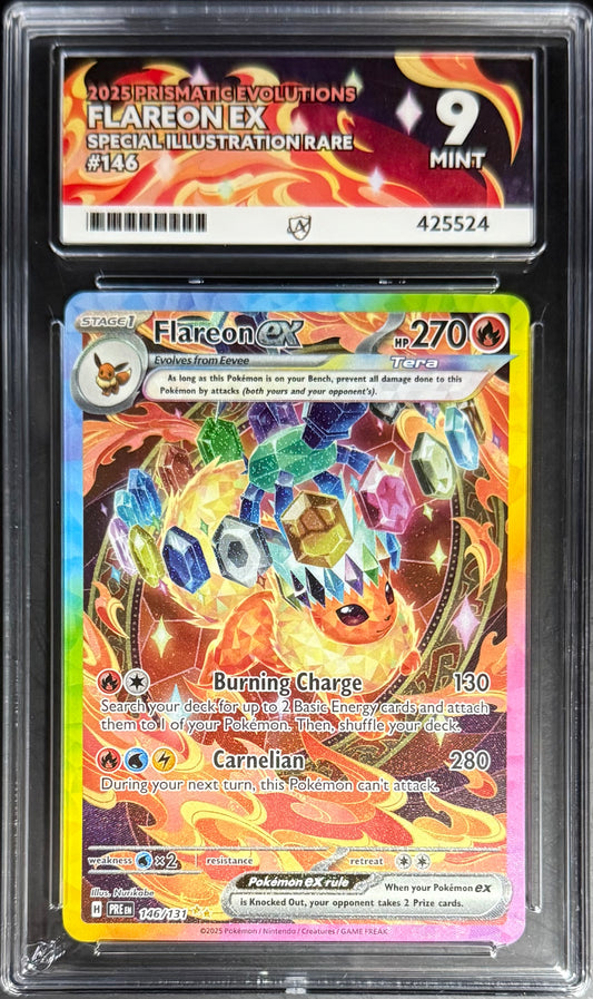 Pokemon Flareon EX 146/131 Special Illustration Rare Pokemon Prismatic Evolutions 2025 ACE9