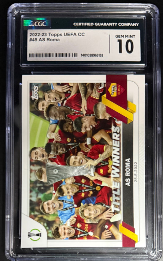 Topps AS Roma Title Winners Base Card UEFA Club Competitions 2022-23 #45 CGC10