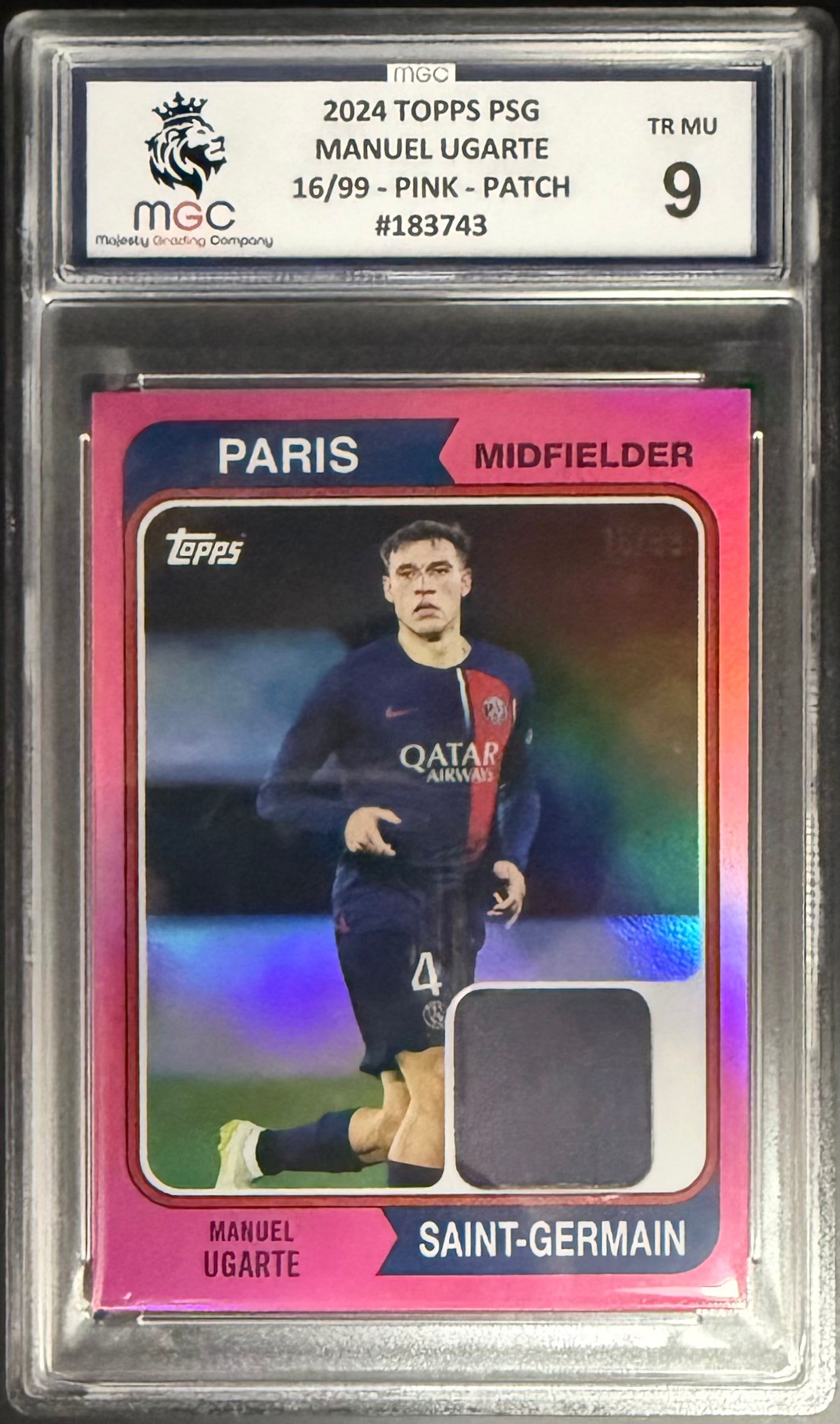 Topps Manuel Ugarte Pink 1974 Relic Card /99 PSG Team Set 2024 MGC9