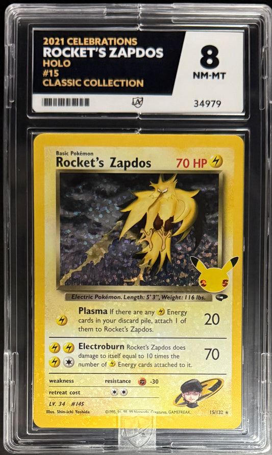 Pokemon Rocket's Zapdos 15/132 Holo Classic Collection Pokemon Celebrations 2021 ACE8