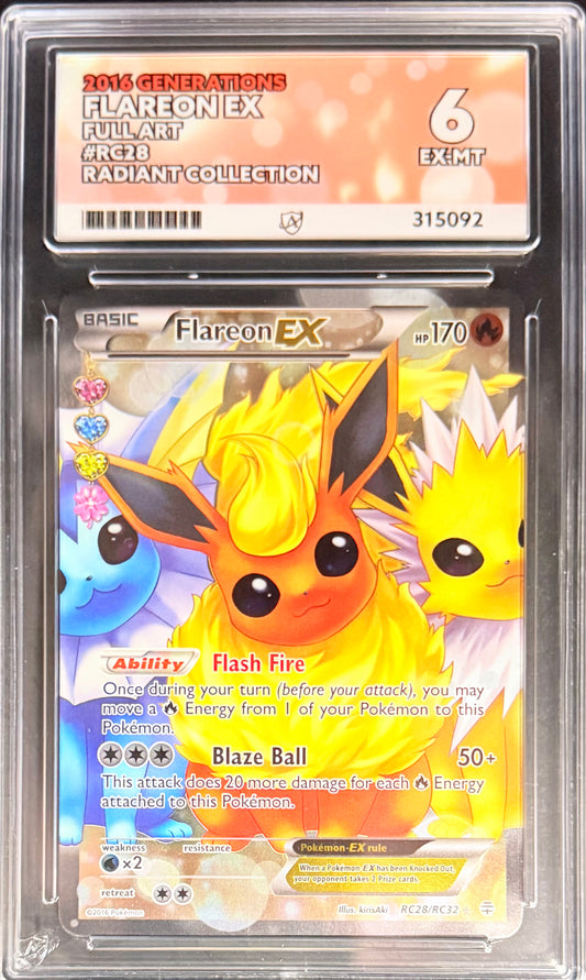 Pokemon Flareon EX RC28/RC32 Full Art Pokemon Generations Radiant Collection 2016 ACE6