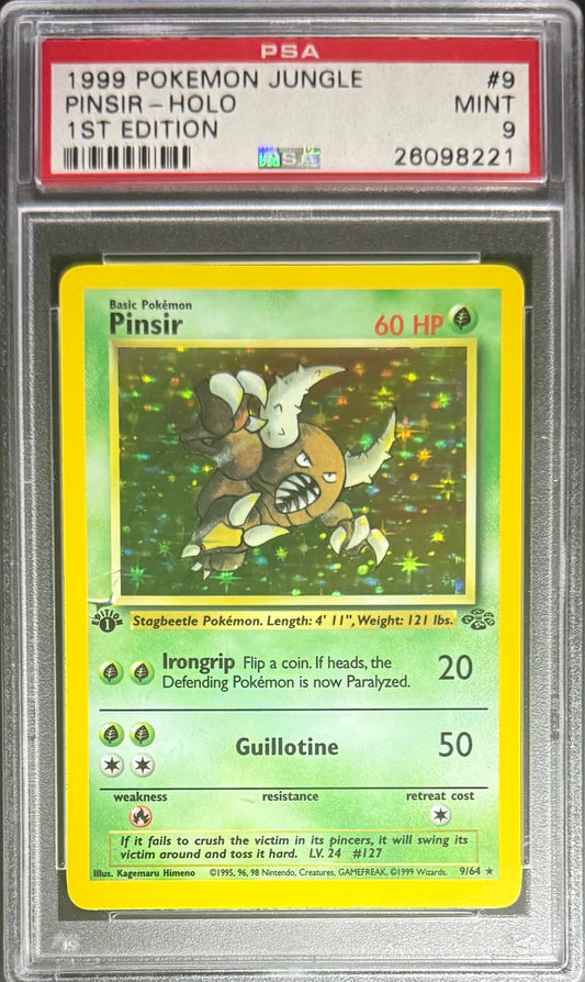 Pokemon Pinsir 9/64 Holo Pokemon Jungle 1ST Edition 1999 PSA9
