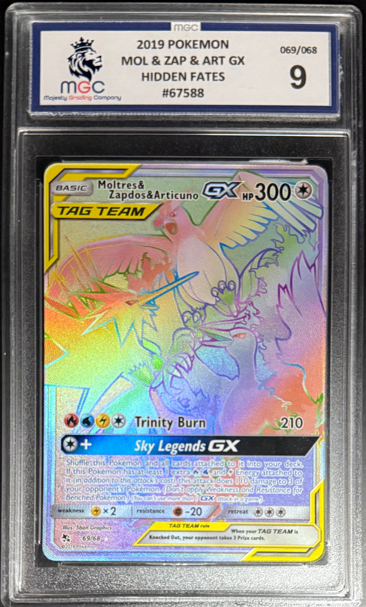 Pokémon Moltres & Zapdos Articuno GX 69/68 Pokémon Hidden Fates 2019 MGC9