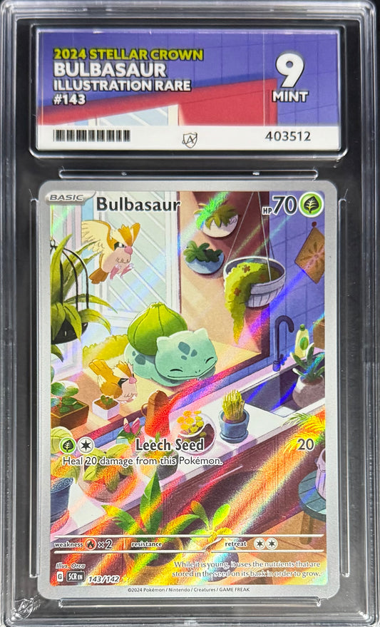 Pokemon Bubasaur 143/142 Illustration Rare Pokemon Stellar Crown 2024 ACE9