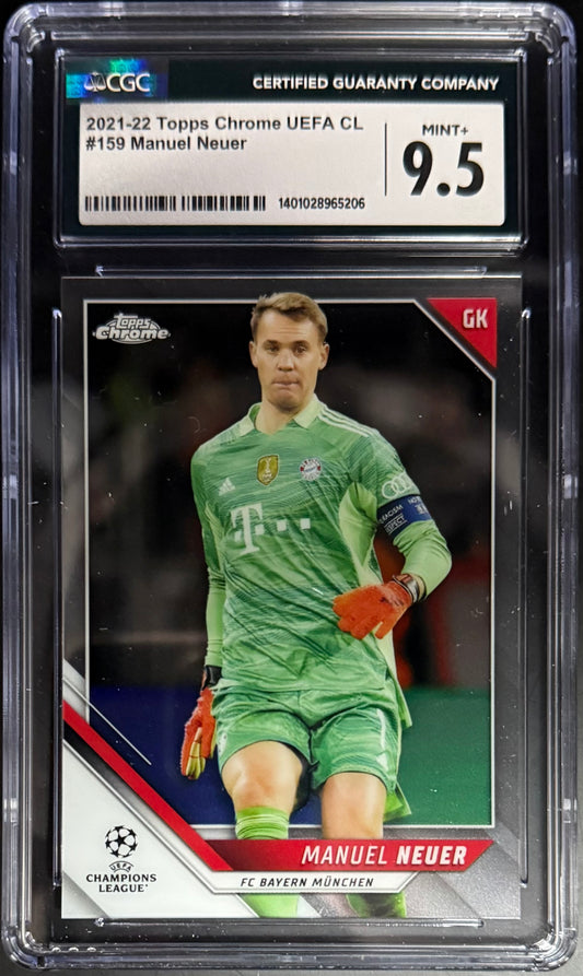 Topps Manuel Neuer Base Card Chrome UEFA Champions League 2021-22 #159 CGC9.5
