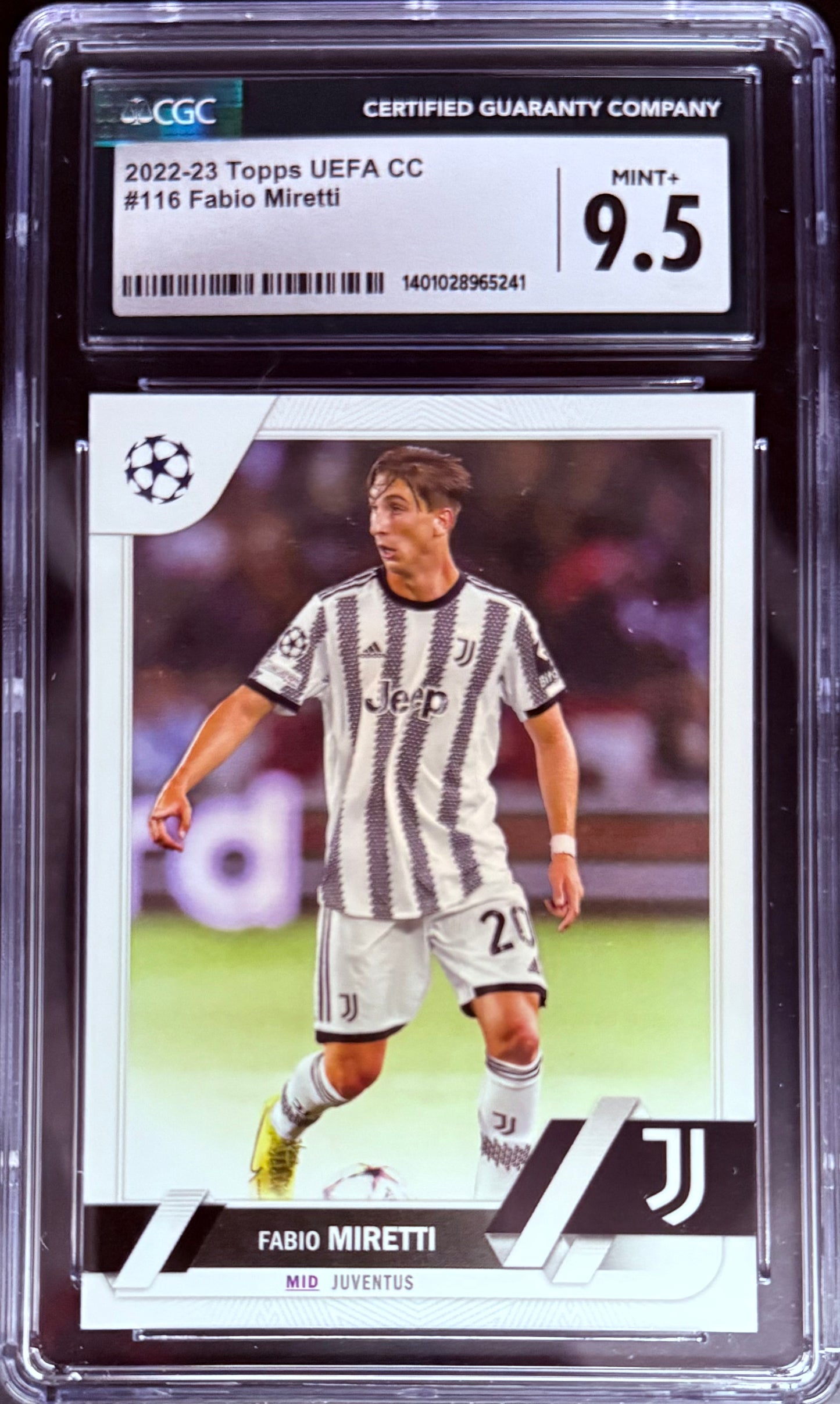 Topps Fabio Miretti Base Card UEFA Club Competitions 2022-23 #116 CGC9.5