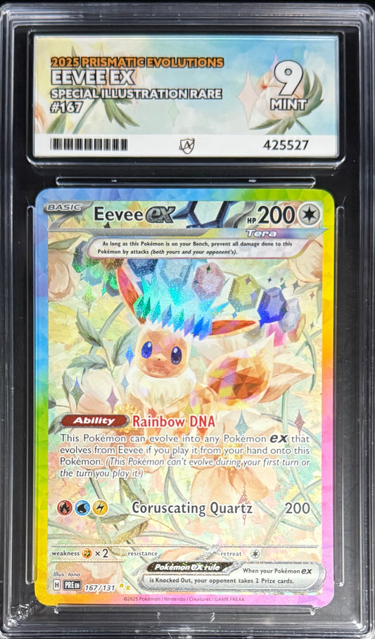 Pokemon Eevee EX 167/131 Special Illustration Rare Pokemon Prismatic Evolutions 2025 ACE9