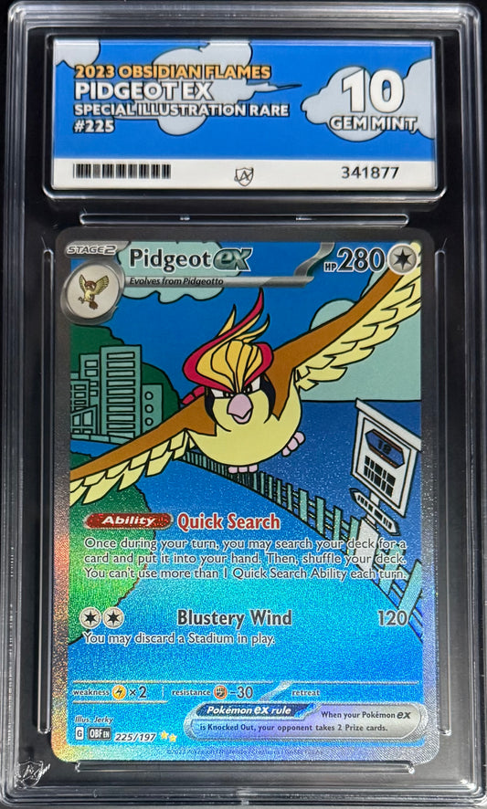 Pokemon Pidgeot EX 225/197 Special Illustration Rare Pokemon Obsidian Flame 2023 Ace10