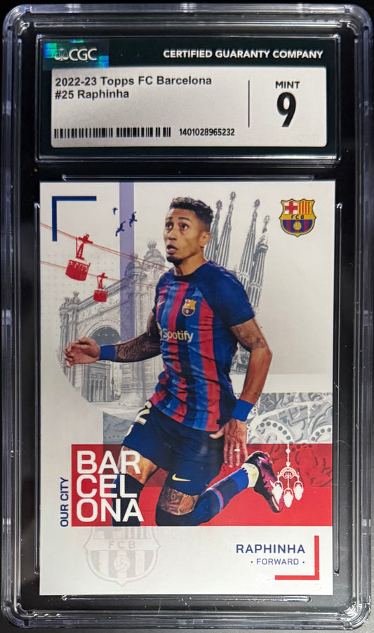 Topps Raphinha Base Card FC Barcelona Team Set 2022-23 #25 CGC9