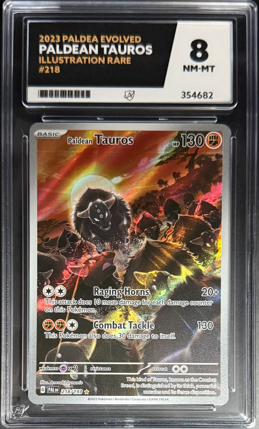 Pokemon Paldean Tauros 218/193 Illustration Rare Pokemon Paldea Evolved 2023 ACE8