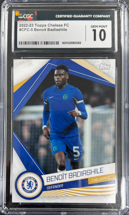 Topps Benoit Badiashile Base Card Chelsea FC Team Set 2022-23 #5 CGC10