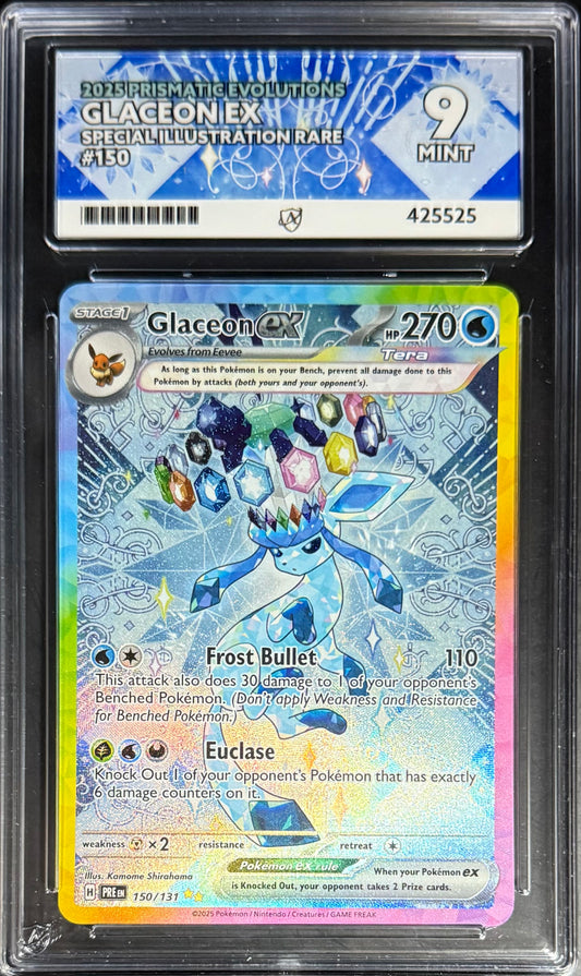 Pokemon Glaceon EX 150/131 Special Illustration Rare Pokemon Prismatic Evolutions 2025 ACE9