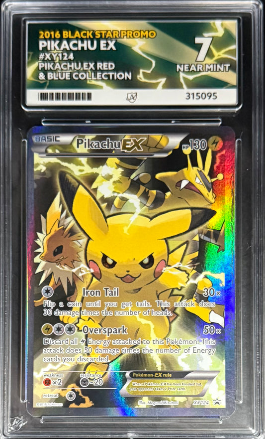 Pokemon Pikachu EX /XY124 Pokemon Black Star Promo Red & Blue Collection 2016 ACE7