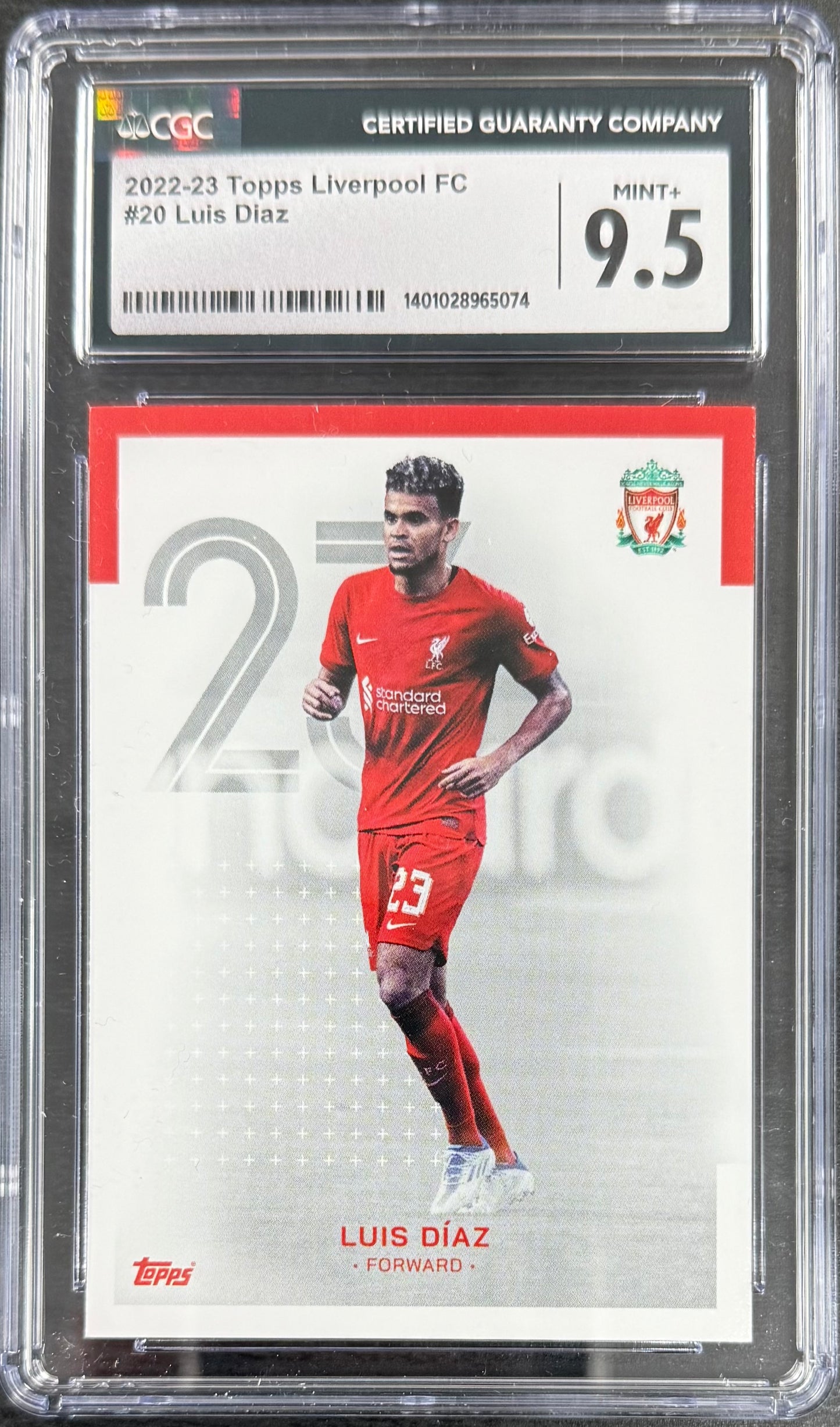 Topps Luis Diaz Base Card Liverpool FC Team Set 2022-23 #20 CGC9.5