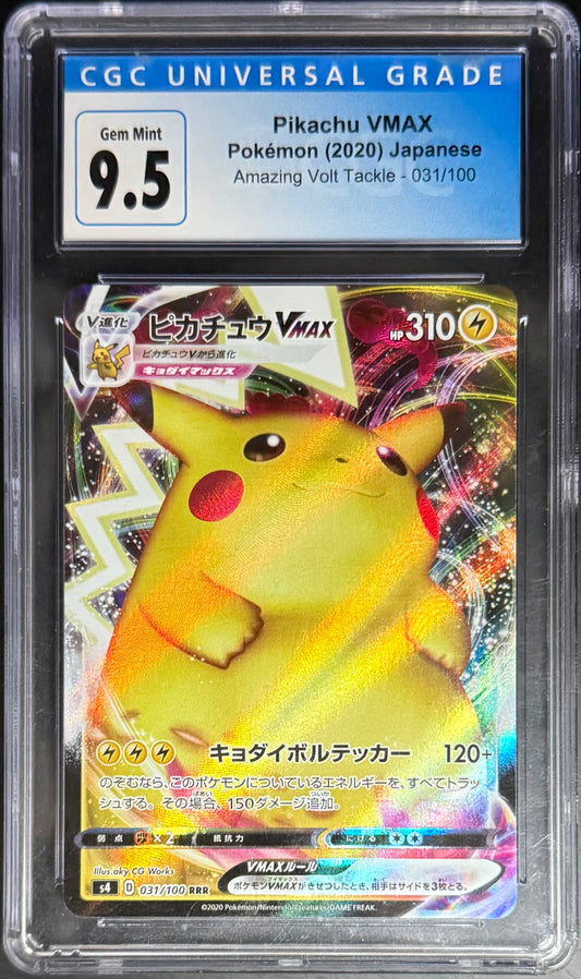 Pokemon Pikachu VMAX 031/100 Pokemon Amazing Volt Tackle 2020 CGC9.5