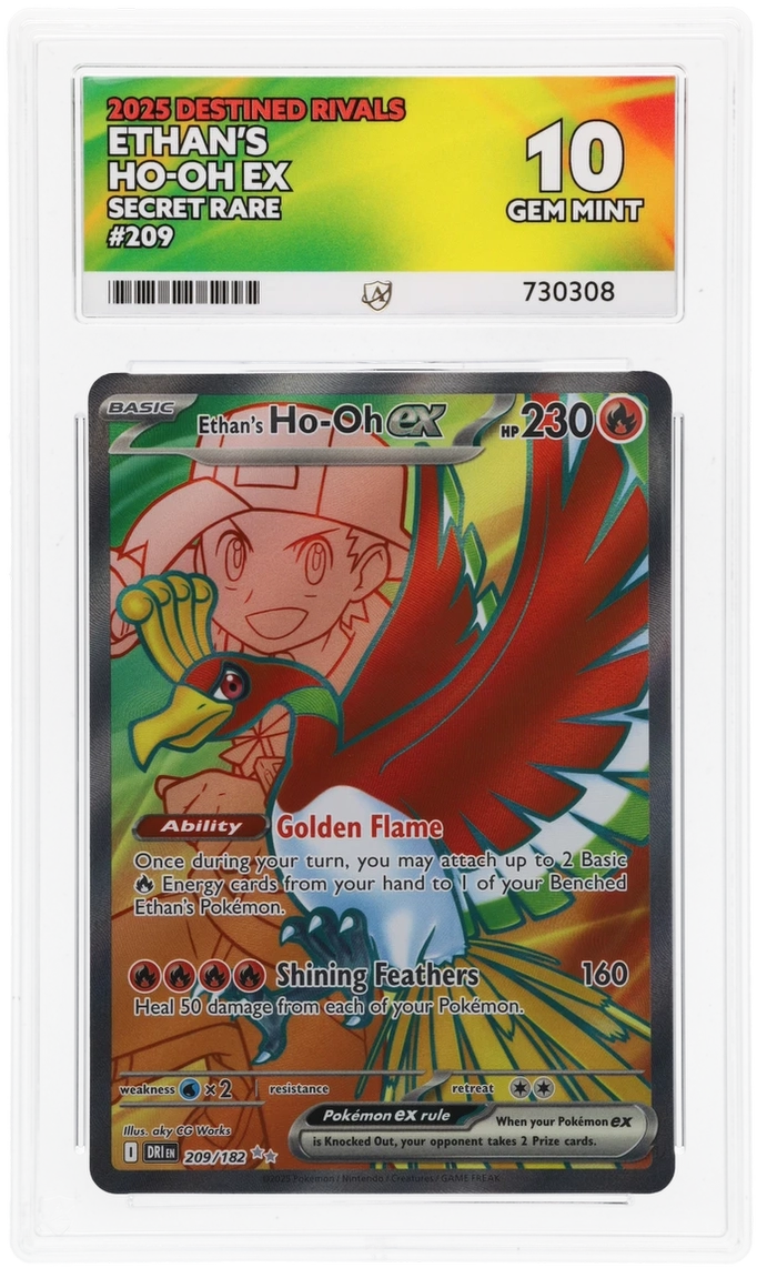 Pokemon Ethan's Ho-Oh ex 209/182 Secret Rare 2025 Destined Rivals ACE 10