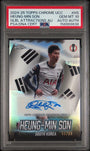 Topps Heung Min Son 10/99 Global Attractions Autographs #GLA-HS 2024 -25 Topps Chrome Uefa Club Competitions PSA 10