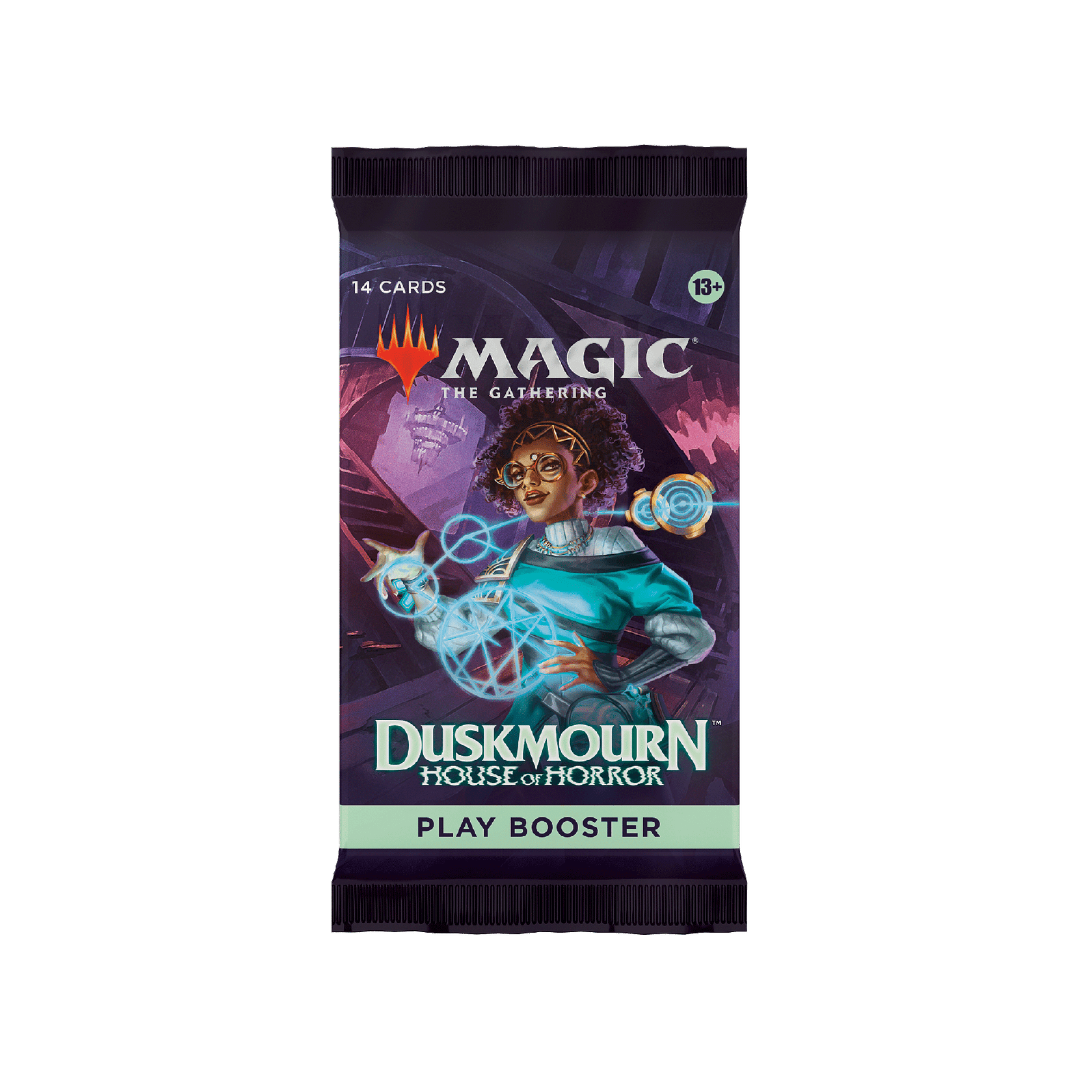 duskmourn house of horror play booster box Magic: The Gathering Duskmourn: Pack Card attributes:Borderless Foil Ultra Pro Board Game Binding_Paperback