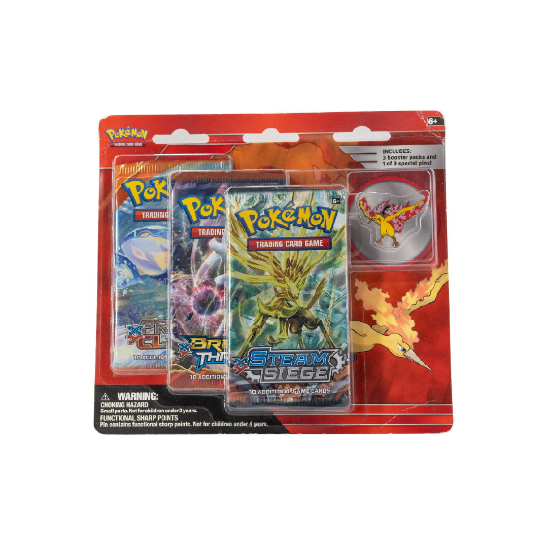 Pokémon XY 2016 Triple Blister Pack with Moltres Pin