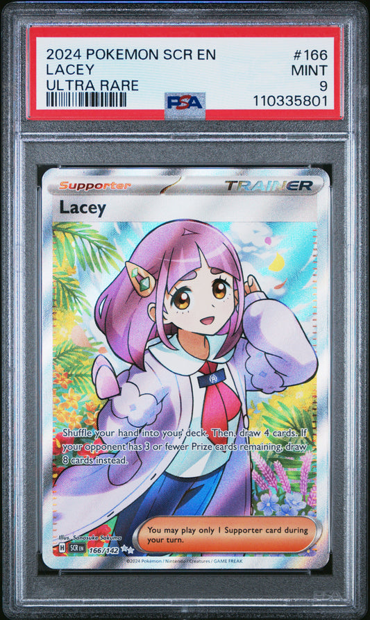 Pokémon Lacey 166/142 Ultra Rare Pokémon Stellar Crown 2024 PSA9